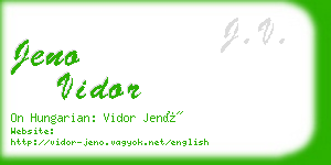 jeno vidor business card